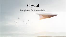  Presentation with aviation - Theme having aviation free - paper plane in blue sky background and a light gray colored foreground