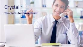  Presentation with sales - Presentation theme featuring aviation free - sales agent working in travel background and a sky blue colored foreground