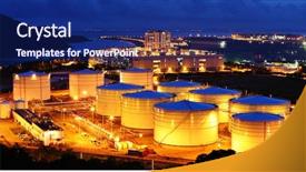  Presentation with tank farm - PPT theme with aviation fuel tank farm background and a navy blue colored foreground