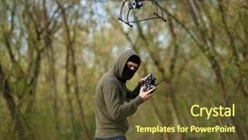  Presentation with remote - Amazing PPT layouts having aviation law - man in mask operating backdrop and a tawny brown colored foreground