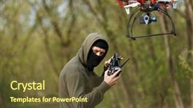  Presentation with remote - Slide deck with aviation law - man in mask operating background and a tawny brown colored foreground