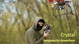  Presentation with remote - Theme enhanced with aviation law - man in mask operating background and a tawny brown colored foreground