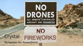  Presentation with aircraft drones - PPT theme with aviation law - no drones all remote controlled background and a mint green colored foreground