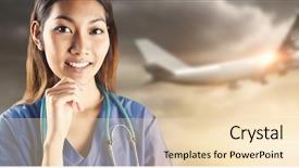  Presentation with nurse thinking - Audience pleasing PPT layouts consisting of aviation medicine - asian nurse thinking with hand backdrop and a lemonade colored foreground