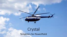  Presentation with helicopter - Theme consisting of aviation medicine - blue helicopter flying background and a  colored foreground