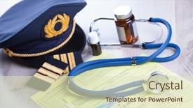  Presentation with airplane pilot - Beautiful presentation featuring aviation medicine - close up of an airplane backdrop and a soft green colored foreground