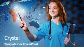  Presentation with aviation - PPT layouts consisting of aviation medicine - woman doctor in medivac concept background and a teal colored foreground