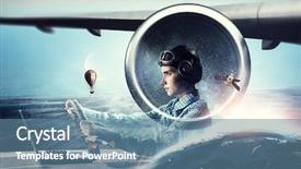  Presentation with pilot - Presentation theme featuring aviation navigation - dreaming to become pilot mixed background and a seafoam green colored foreground