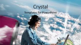  Presentation with navigation - Presentation design with aviation navigation - dreaming to become pilot mixed background and a light blue colored foreground