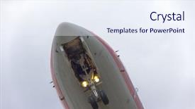  Presentation with airline industry airport parking aircraft - Beautiful slides featuring aviation risk - commercial aircraft landing backdrop and a sky blue colored foreground