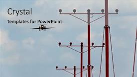  Presentation with aircraft - Cool new slides with aviation risk - commercial aircraft landing backdrop and a light blue colored foreground