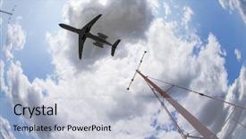  Presentation with airline industry airport parking aircraft - Colorful slide deck enhanced with aviation risk - commercial aircraft landing backdrop and a light blue colored foreground