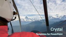  Presentation with aviation - PPT theme consisting of aviation risk - pilot flying an ultralight background and a ocean colored foreground