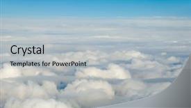  Presentation with aviation - Cool new presentation theme with aviation risk - white clouds taken form above backdrop and a light gray colored foreground