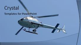  Presentation with rescue helicopter - Slides enhanced with aviation search rescue - helicopter holding video camera filming background and a light blue colored foreground