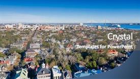  Presentation with charleston - Presentation with aviation security - aerial views of the city background and a gray colored foreground