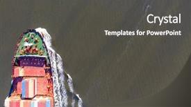  Presentation with cargo ship - Slide deck featuring aviation security - cargo ship steams towards background and a dark gray colored foreground