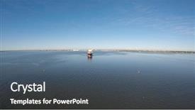  Presentation with cargo ship - Presentation theme featuring aviation security - cargo ship steams towards background and a dark gray colored foreground