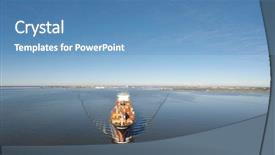  Presentation with cargo ship - Amazing presentation theme having aviation security - cargo ship steams towards backdrop and a teal colored foreground