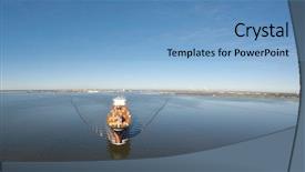  Presentation with cargo ship - Beautiful presentation featuring aviation security - cargo ship steams towards backdrop and a light blue colored foreground