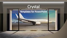  Presentation with aviation security - Presentation theme consisting of aviation security - passenger plane expects tourists background and a gray colored foreground