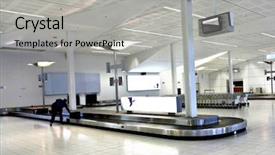  Presentation with airport security - PPT layouts consisting of aviation security - woman collect bag from luggage background and a light gray colored foreground