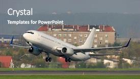  Presentation with aircraft - Colorful PPT layouts enhanced with aircraft taking off backdrop and a gray colored foreground
