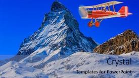  Presentation with airplane pilot - Audience pleasing slide set consisting of aviation world - child girl pilot aviator backdrop and a teal colored foreground