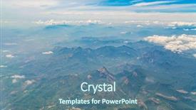  Presentation with airplane night sky cloud - Cool new slide deck with aviation world - mountains under clouds view backdrop and a ocean colored foreground