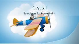  Presentation with modern medicine cardiology concept mixed - Presentation theme featuring aviator in drawn airplane mixed background and a sky blue colored foreground