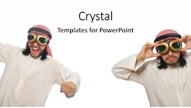  Presentation with arabic music arab man playing - PPT theme with aviators - arab man wearing aviator glasses background and a white colored foreground