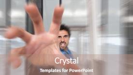  Presentation with effect - Theme having avid - aggressive businessman taking something background and a coral colored foreground