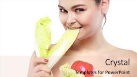  Presentation with eating disorders - Beautiful presentation design featuring avid - funny girl eating hamburger backdrop and a lemonade colored foreground