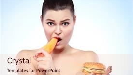  Presentation with hamburger - Presentation with avid - funny girl eating hamburger background and a lemonade colored foreground
