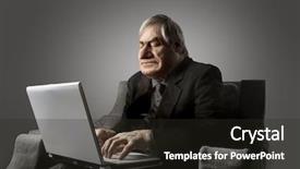  Presentation with object detection using deep neural networks - PPT layouts consisting of avid - greedy businessman using laptop background and a  colored foreground