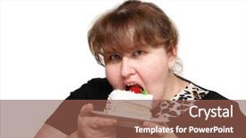  Presentation with sweet 16 birthday - Presentation theme enhanced with avid - overweight woman greedy eating sweet background and a  colored foreground
