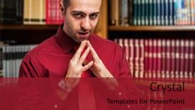  Presentation with portrait of a sleeping sloth - Audience pleasing presentation theme consisting of avid - portrait of a shady businessman backdrop and a crimson colored foreground