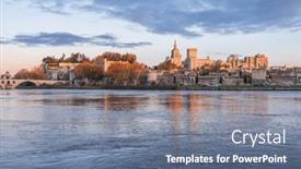  Presentation with medieval - Slide set featuring avignon-city-and-his-famous and a ocean colored foreground