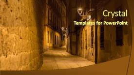  Presentation with night - PPT layouts enhanced with avila-streets-at-night-castile background and a wine colored foreground