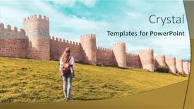 Presentation with tourism - Slide deck with avila-surrounding-wall-tourism background and a sky blue colored foreground
