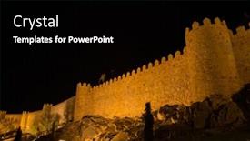  Presentation with night - Cool new presentation design with avila-walls-at-night-castile backdrop and a black colored foreground
