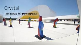  Presentation with cultural center - Theme having aviles-spain-august-10-niemeyer background and a light blue colored foreground