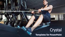  Presentation with rowing - Amazing theme having aviron - muscular fit man using rowing backdrop and a navy blue colored foreground