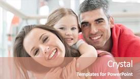  Presentation with family shopping - Amazing slide set having aviron - young happy family in shopping backdrop and a coral colored foreground