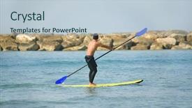  Presentation with kayak - Beautiful PPT layouts featuring aviron cano kayak - man on paddle board backdrop and a lemonade colored foreground
