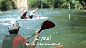  Presentation with kayaking - Slides consisting of aviron cano kayak - white water kayaking background and a gray colored foreground