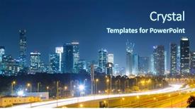  Presentation with walled city lahore - PPT theme with aviv city and ayalon freeway background and a ocean colored foreground