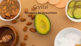  Presentation with fresh avocado - Colorful presentation theme enhanced with avocado-and-bowls-of-almonds backdrop and a yellow colored foreground