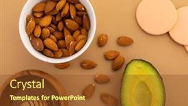  Presentation with fresh avocado - Presentation theme featuring avocado-and-bowls-of-almonds background and a tawny brown colored foreground