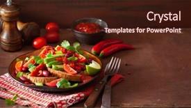  Presentation with mexican chili - Slide set enhanced with avocado bean sandwich with tomato background and a wine colored foreground